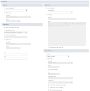 Send Email Action in NetSuite