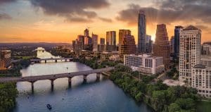 Austin Texas during sunset