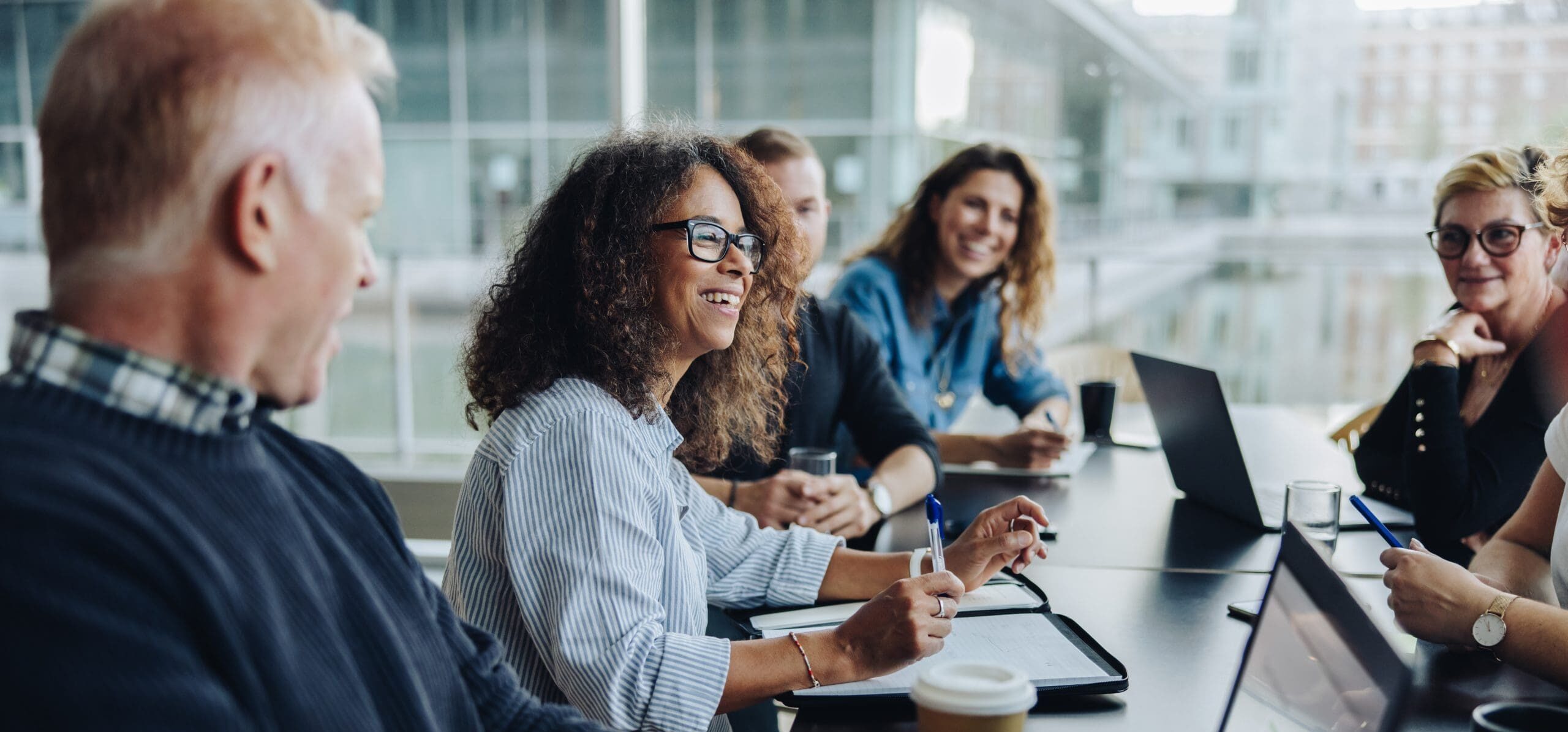 Multiracial business people having meeting