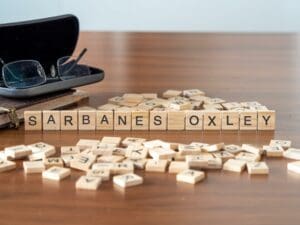 sarbanes oxley the word or concept represented by wooden letter tiles