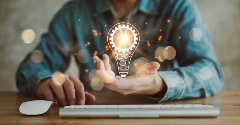 Innovation. Hands holding light bulb for Concept new idea concept with innovation and inspiration, innovative technology in science and communication concept,