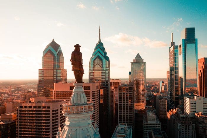 Aerial of Philadelphia, PA