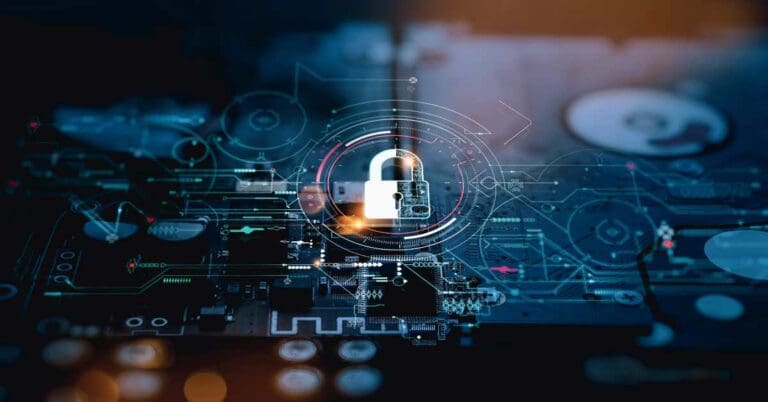 Cyber security.Digital padlock icon,Cyber security technology network and data protection technology on virtual dasboard.Online internet authorized access against cyber attack and privacy business data concept.